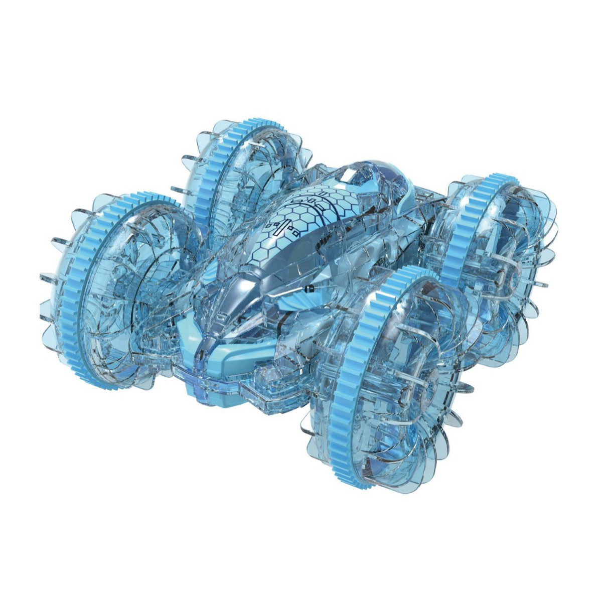 thumbnail video image 2 of Shark Amphibious Stunt Waterproof Light Remote Control Car,Magnetically Controlled RC Car, 2 of 6