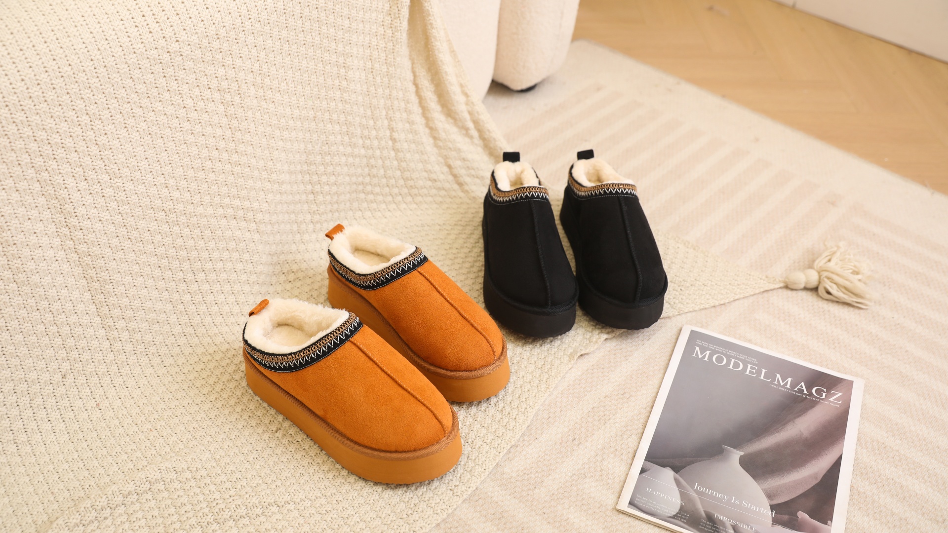 thumbnail video image 2 of Vonmay Women's Cozy Platform Slippers, Warm Faux Fleece-Lined Indoor Outdoor Slippers with Anti-Slip Sole, Stylish and Comfortable Winter House Shoes, 2 of 7