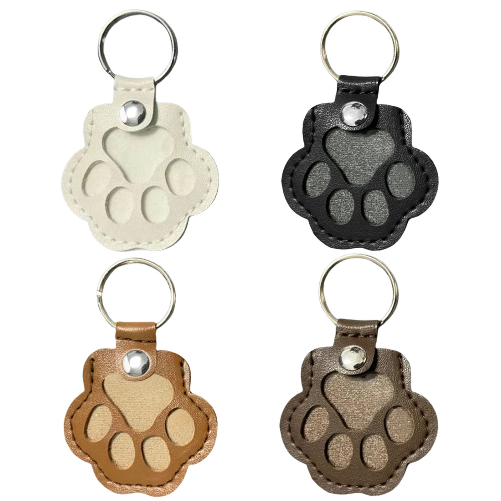 thumbnail video image 2 of PLPPYFS Dog Fur Storage Keychain for Dog Cat Paw Shaped Keychain, Pet Hair Keepsake Keychains, Cute Leather Paw Keychains, Pet Memorial Gifts for Bag Purse Paw Charm Key Holder, White, 2 of 10