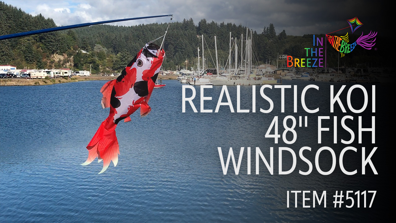 In the Breeze, Koi Fish Windsock, 48 inch, Colorful Realistic Design ...