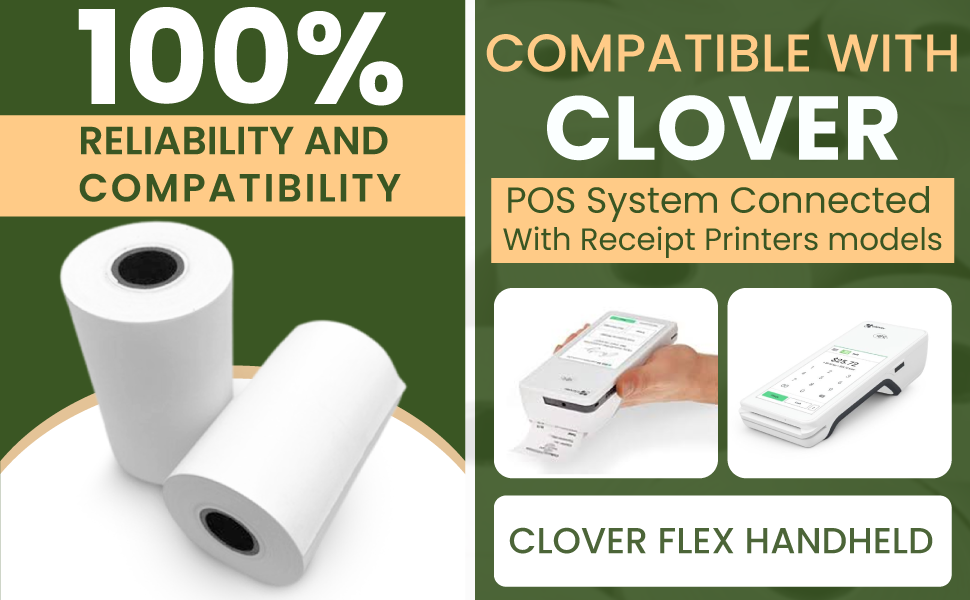 thumbnail video image 2 of Vonlyst Thermal Paper Roll for Clover Flex Receipt Paper 2 1/4 x 55 (30 Rolls), 2 of 7