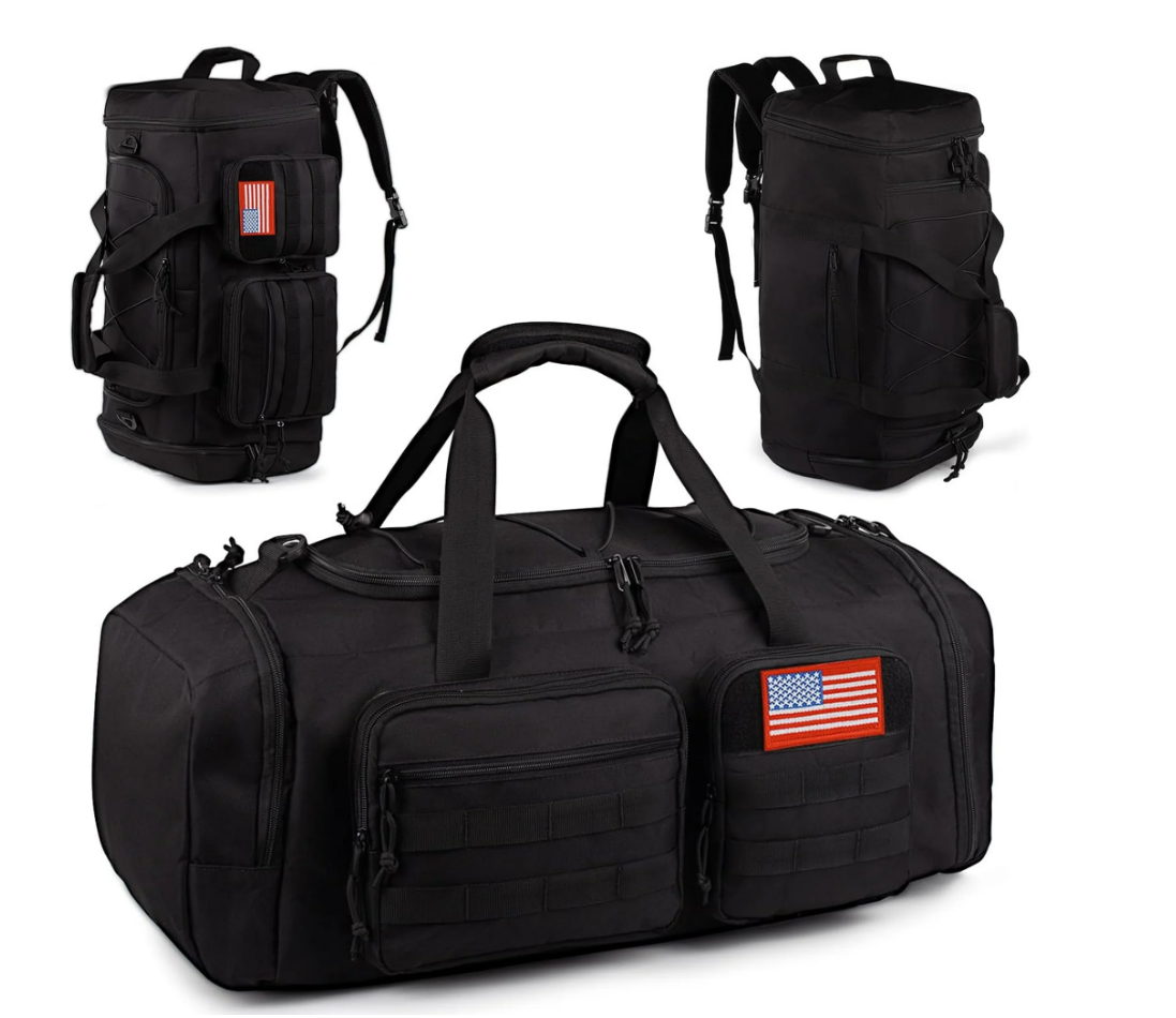 thumbnail video image 2 of 25.6In Gym Bag for Men, 50L Large 3 in 1 Sports Travel Duffle Bag with Shoes Compartment,Water Resistant Travel Backpack Weekender Overnight Bag with Wet Pocket for Women Camping Touring, 2 of 8