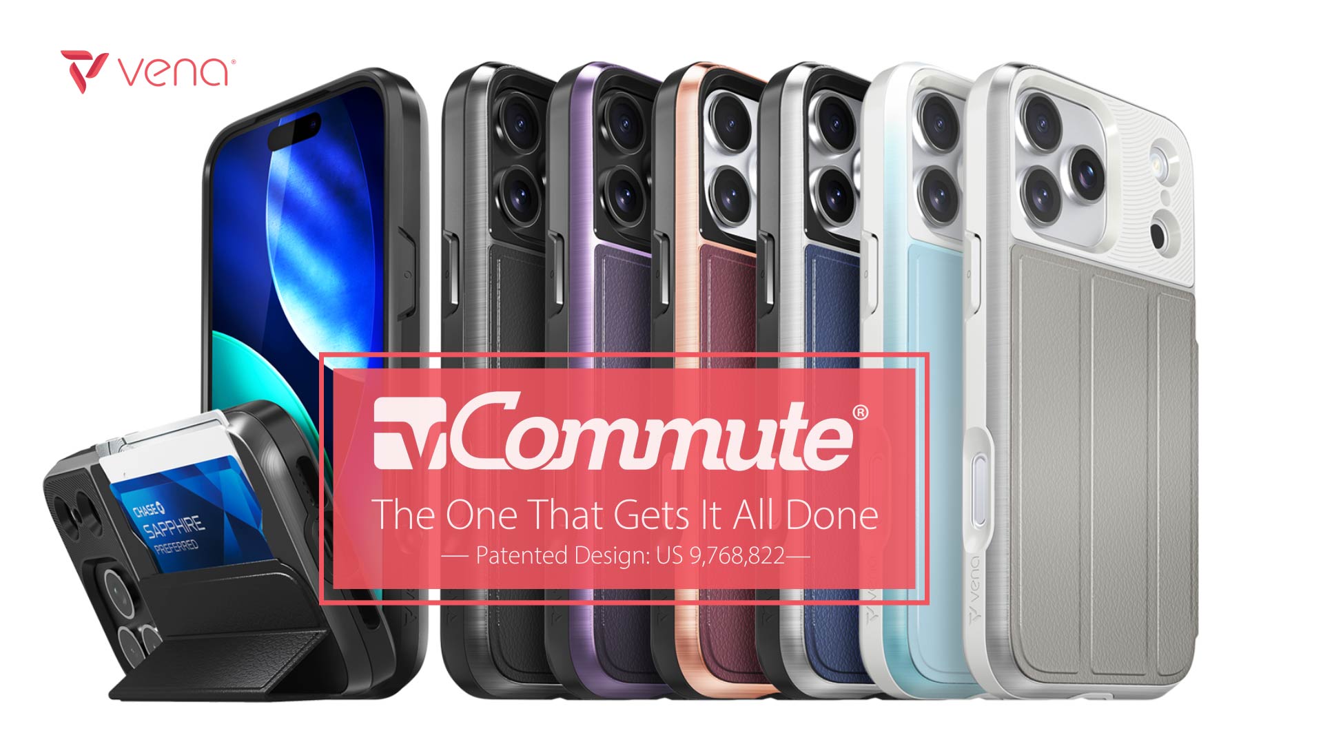 thumbnail video image 2 of Vena vCommute For Apple iPhone 17 Air Case Wallet, Case with Stand Leather Card Holder [Military Grade Drop Protection], Black, 2 of 9