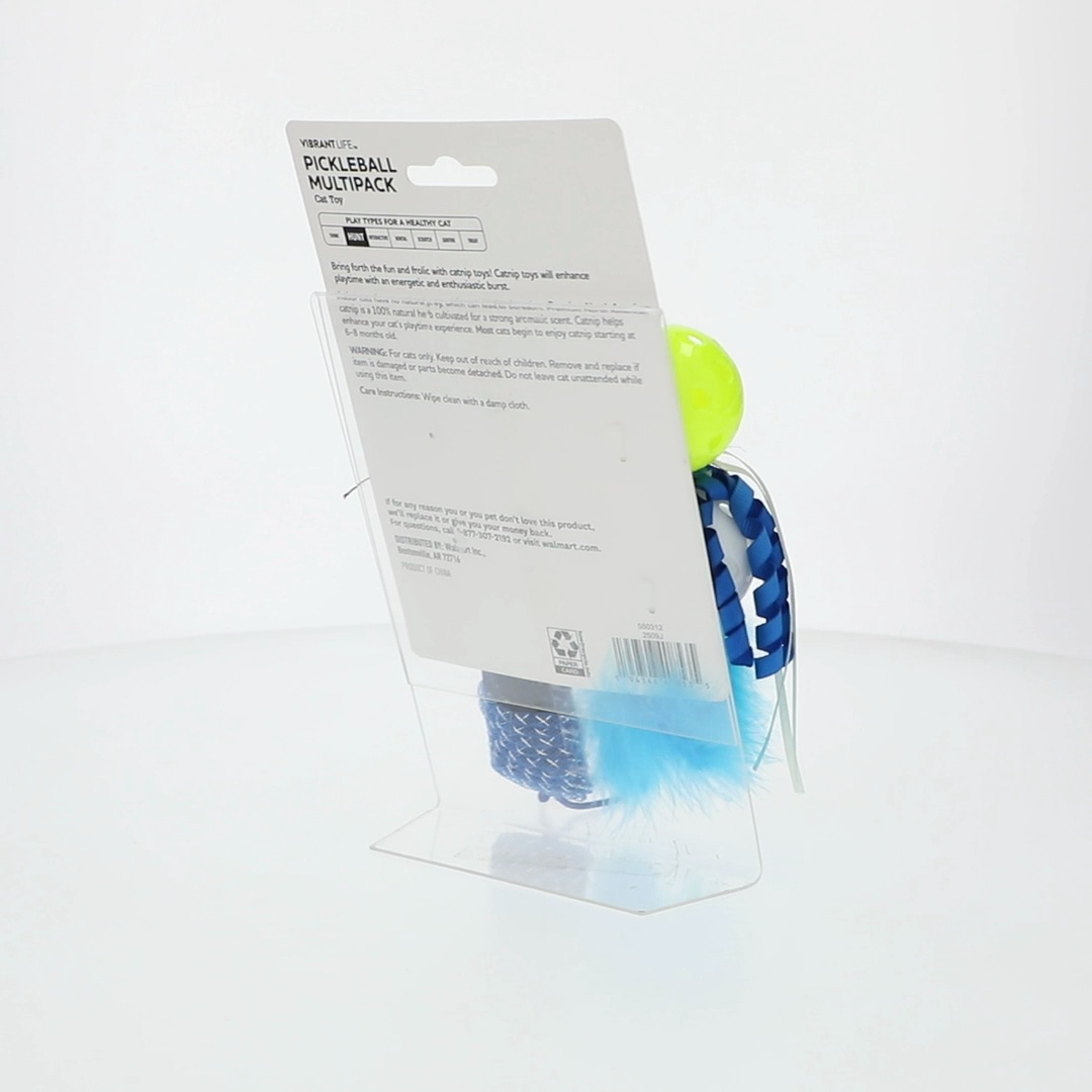 Vibrant Life Pickleball Cat Toys with Catnip 3 Pack including plush paddle  and feathered balls - Walmart.com