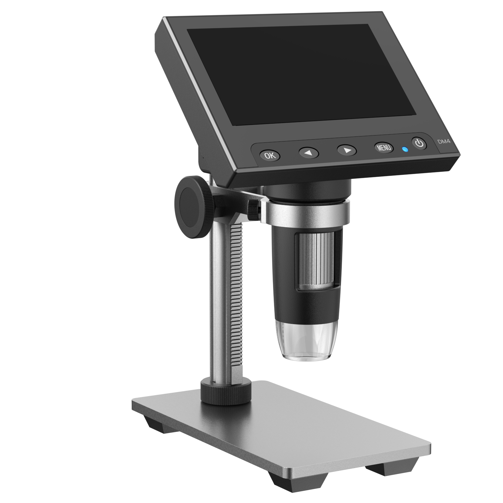 TOMLOV DM4 Coin Microscope 1000X with 4.3 Screen, 720P LCD Microscope with  Metal Stand, 8 Adjustable LED Lights, PC View for Kids Adults, Windows  Compatible, 32GB TF Card Included Black