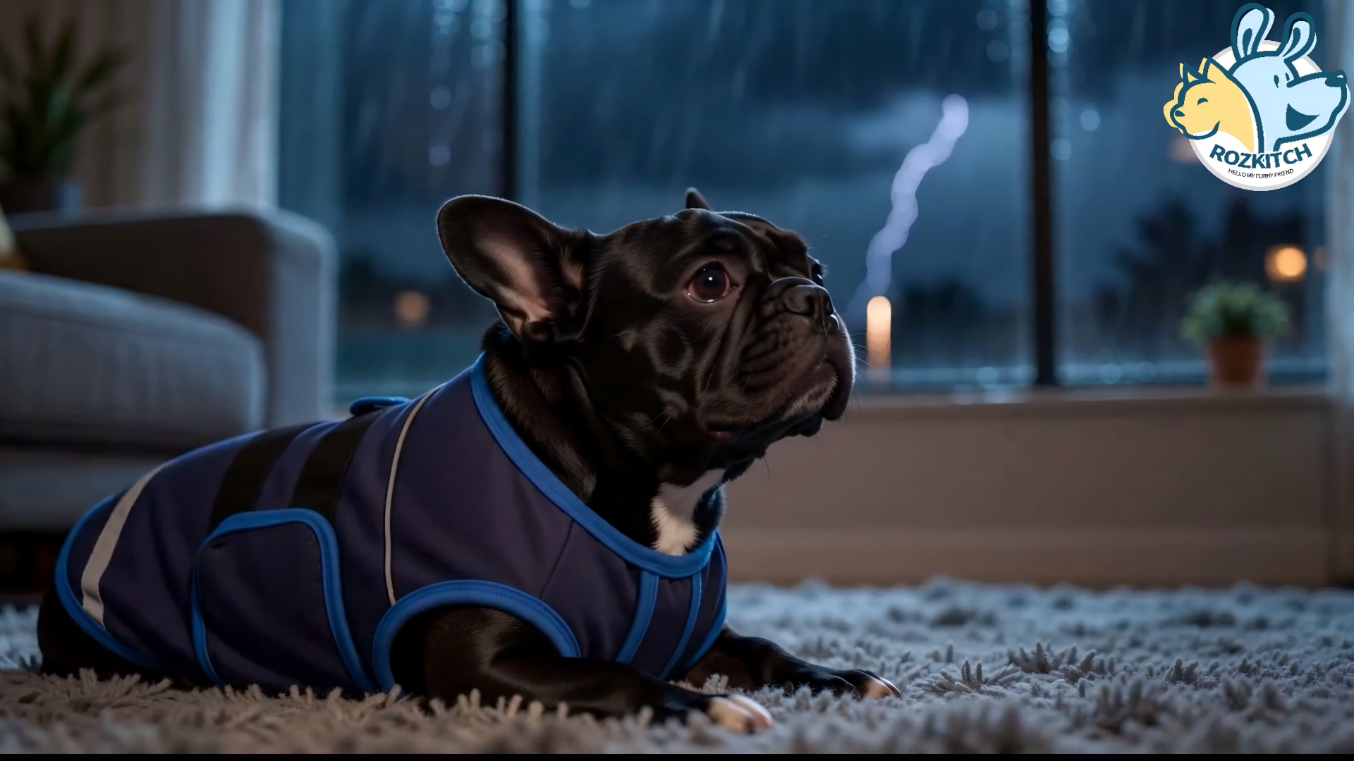 thumbnail video image 2 of ROZKITCH Anxiety Relief for Dogs,Soft Adjustable Reflective Dog Anxiety Vest for Thunder,Fireworks,Separation and Vet Visit,Dog Shirts for Small Dogs,NavyBlue,XS, 2 of 8