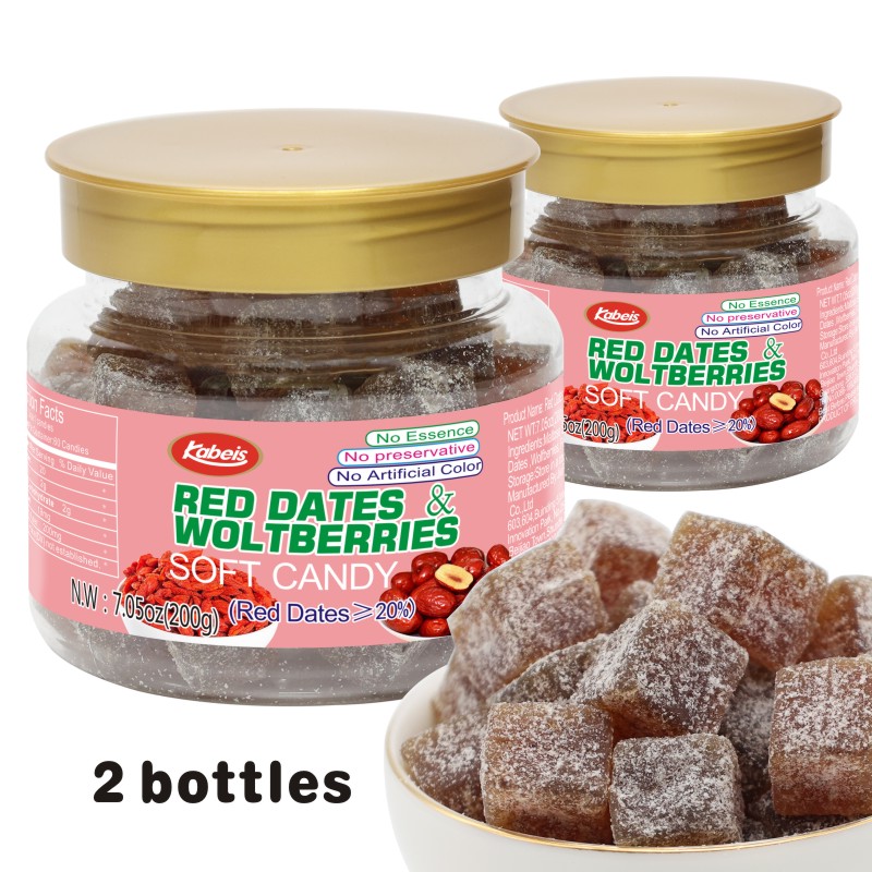 thumbnail video image 2 of 2 Bottles Fun Size RedDates Wolfberries Original Halloween Chewy Candy– 7.05oz Bulk Bottle, 2 of 9