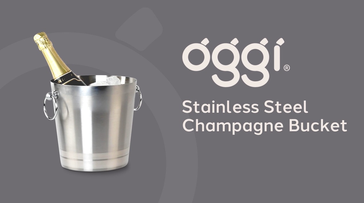 thumbnail video image 2 of Oggi Stainless Steel 4.25 Qt. Champagne Bucket, 2 of 8