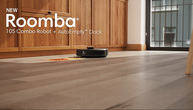 thumbnail video image 2 of iRobot Roomba 105 Combo Robot Vacuum & Mop with AutoEmpty Dock - Self-Empties for 75 Days,Multi-Surfaces, Intense Power-Lifting Suction, Avoids Mopping Carpets,LiDAR, Model Y354020, 2 of 12