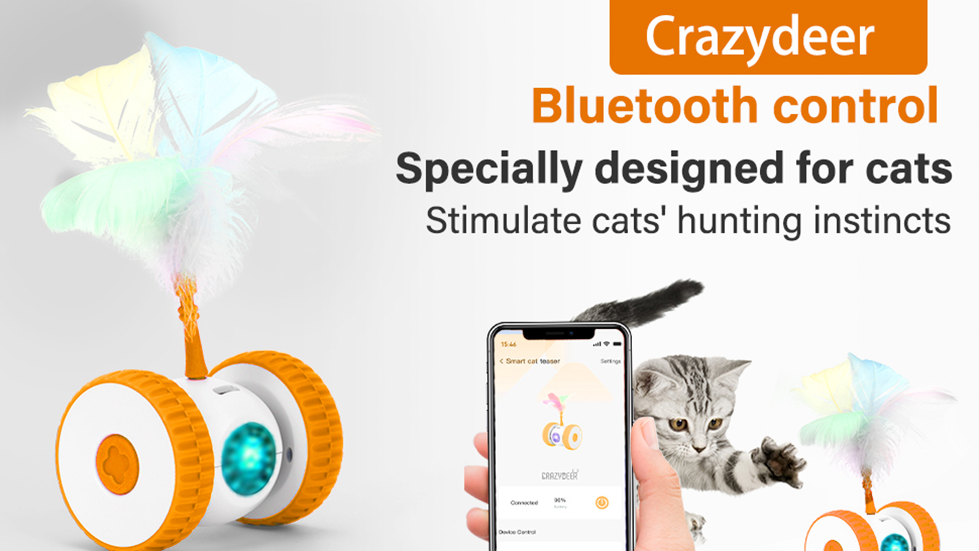 thumbnail video image 2 of Remote Control Cat Toy Hunting Electronic Cat Toy Smart Moving Home Alone Cat Toys, 2 of 9
