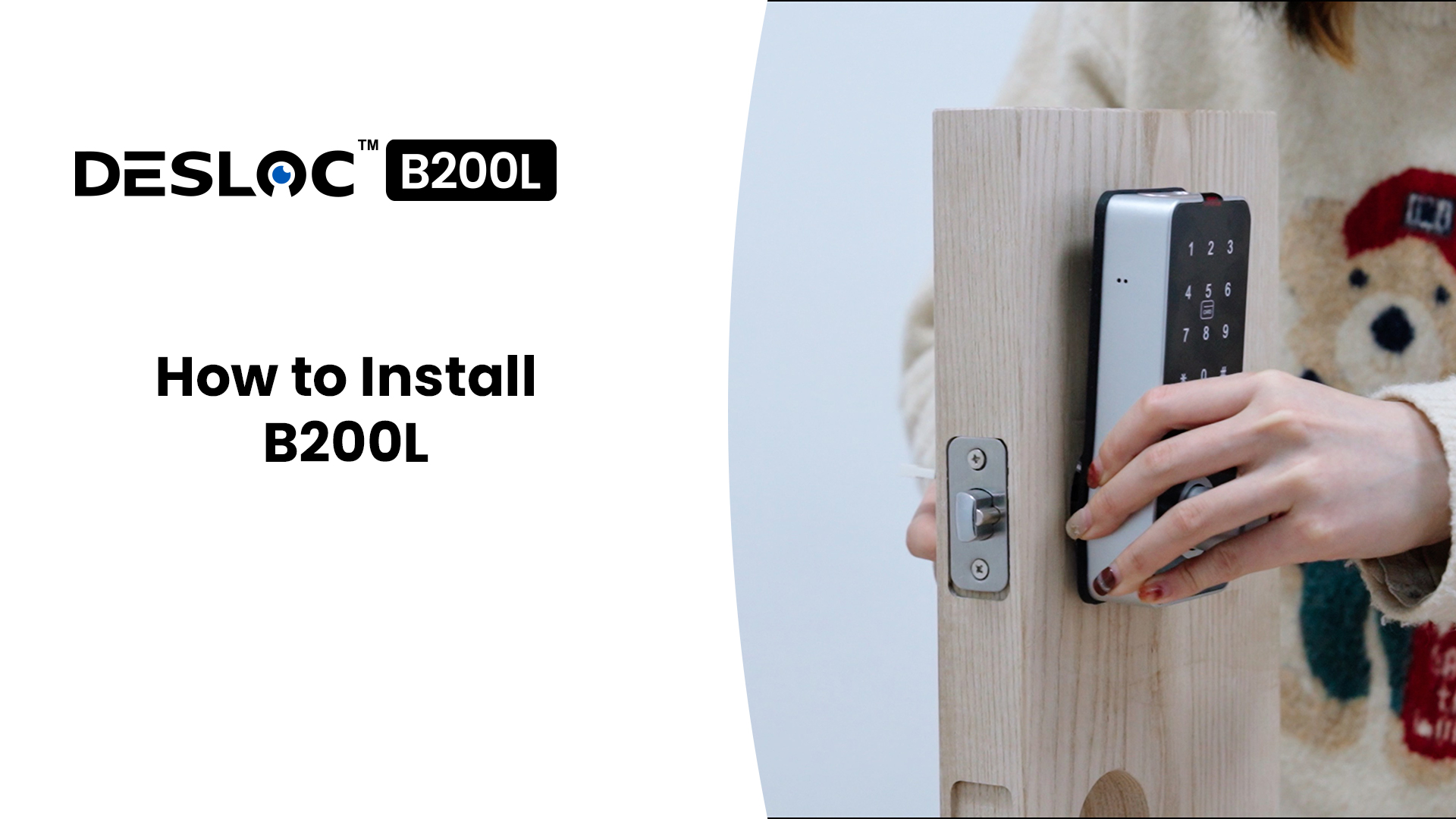 thumbnail video image 2 of DESLOC B200L Fingerprint Smart Lock with Handle, Keyless Entry Door Locks, App Control, Touchscreen Keypad, 100 PIN Codes, Auto-Lock, 12-Month Battery, Emergency Power Port, IP54 Silver, 2 of 11