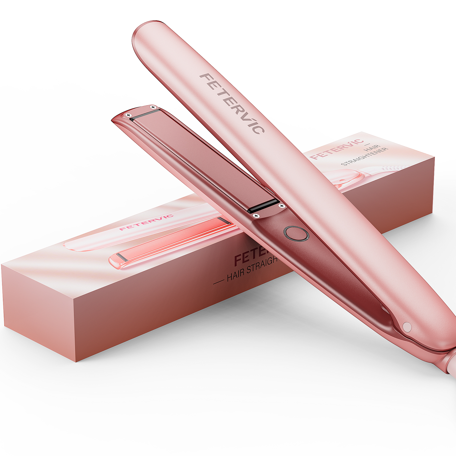 thumbnail video image 2 of FETERVIC Hair Straightener Flat Iron with 200 Million Negative Ions, MCH Fast Heating, 3D Floating Plates, 3 Temperature Settings for Straightening & Curling, Anti-Frizz Styling Tool, 2 of 8