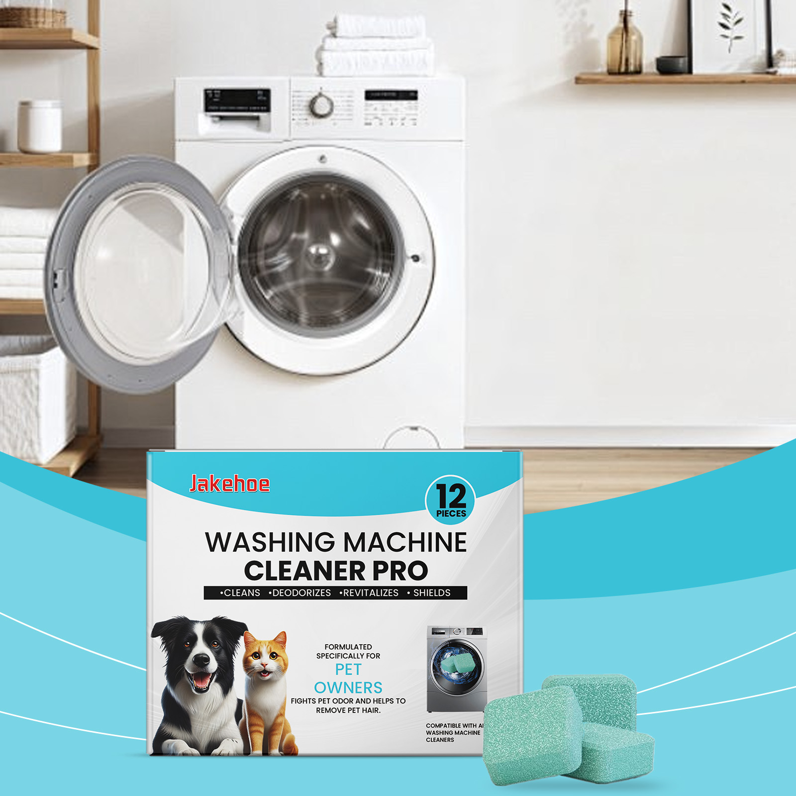 thumbnail video image 2 of Clean Washing Machine Cleaner Tablets - Formulated for Pet Owners - Compatible with He - Top & Front Load - Easily Removes Residue - Grime and Odors - Septic Safe, 2 of 13